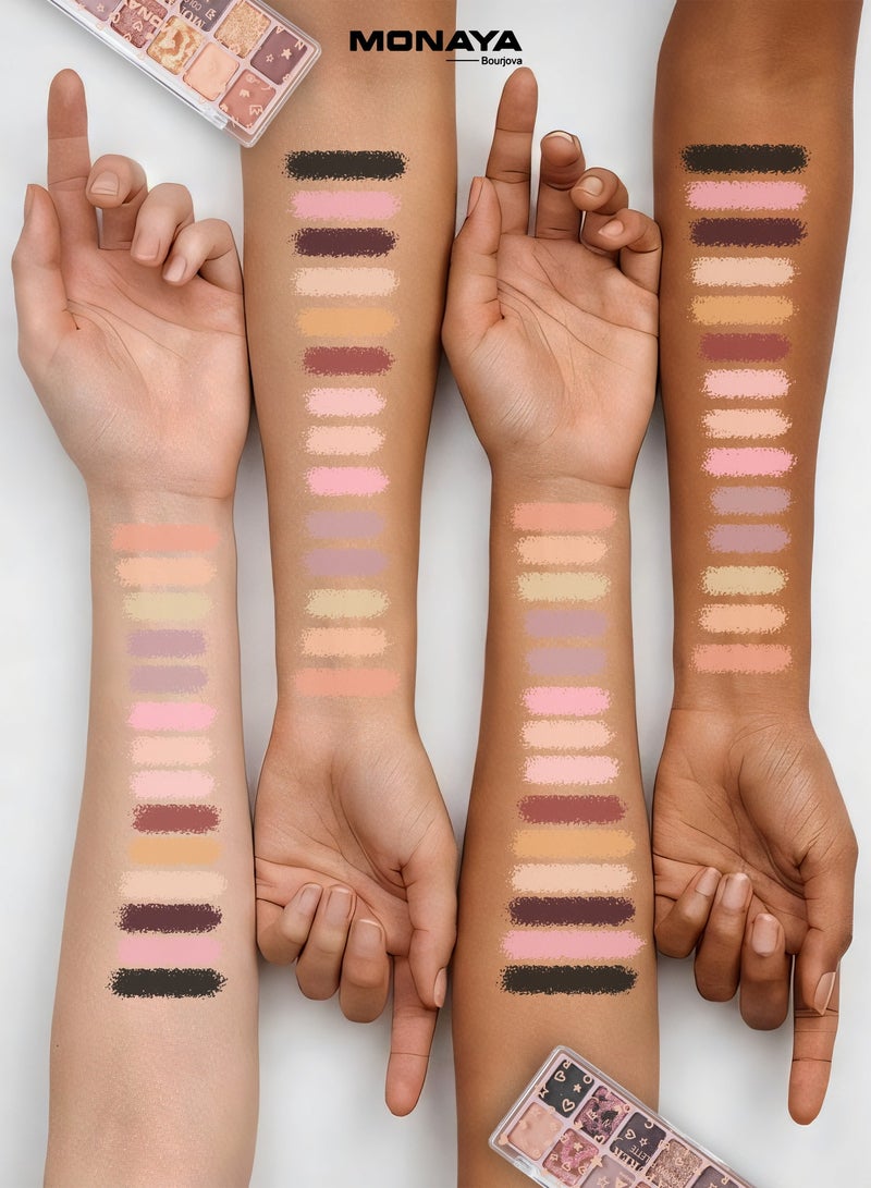 مونايا Purer Palette Y015 - مجموعة ظلال العيون بـ 14 لونًا، صيغة عالية الصبغة وطويلة الأمد، 9 غرام، مثالية لكل لون بشرة - Image 5